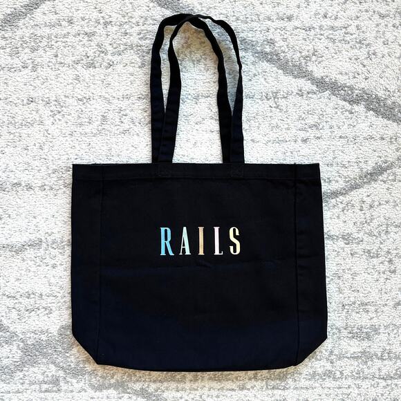 Rails Black Canvas Tote Bag - Picture 1 of 5